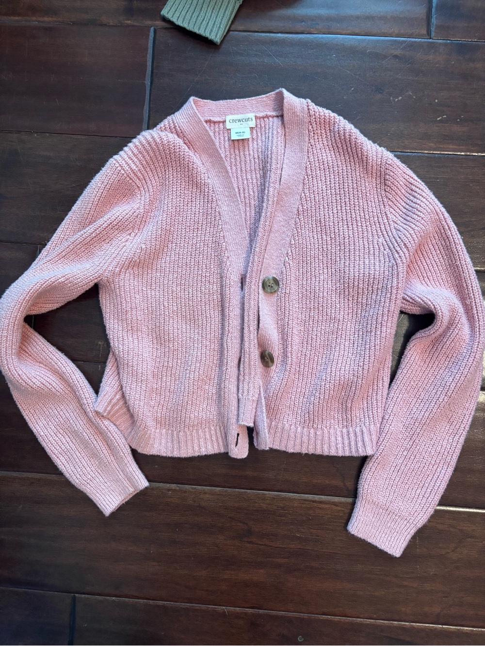 Crewcuts Dusty Pink Ribbed Button-Front Cardigan